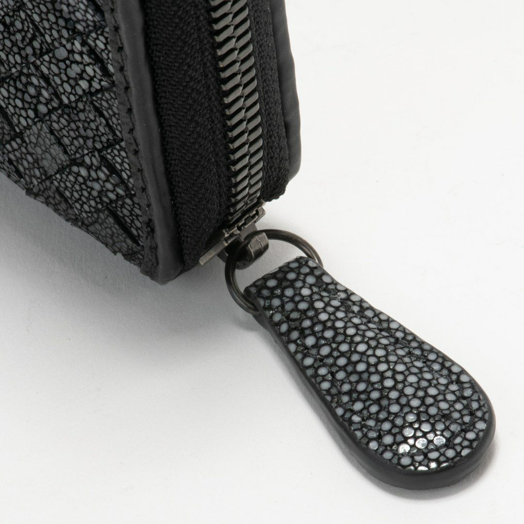 NOMADOI ガルーシャメッシュ ラウンドファスナー折り財布 ブラック