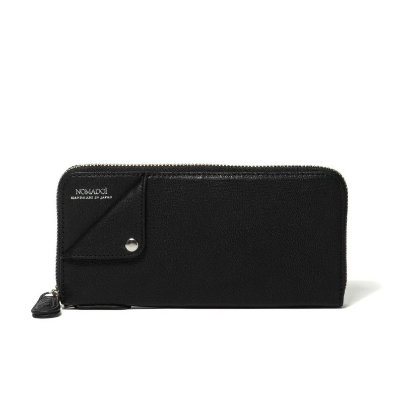 NOMADOI ライダース ラウンドファスナー長財布 ブラック