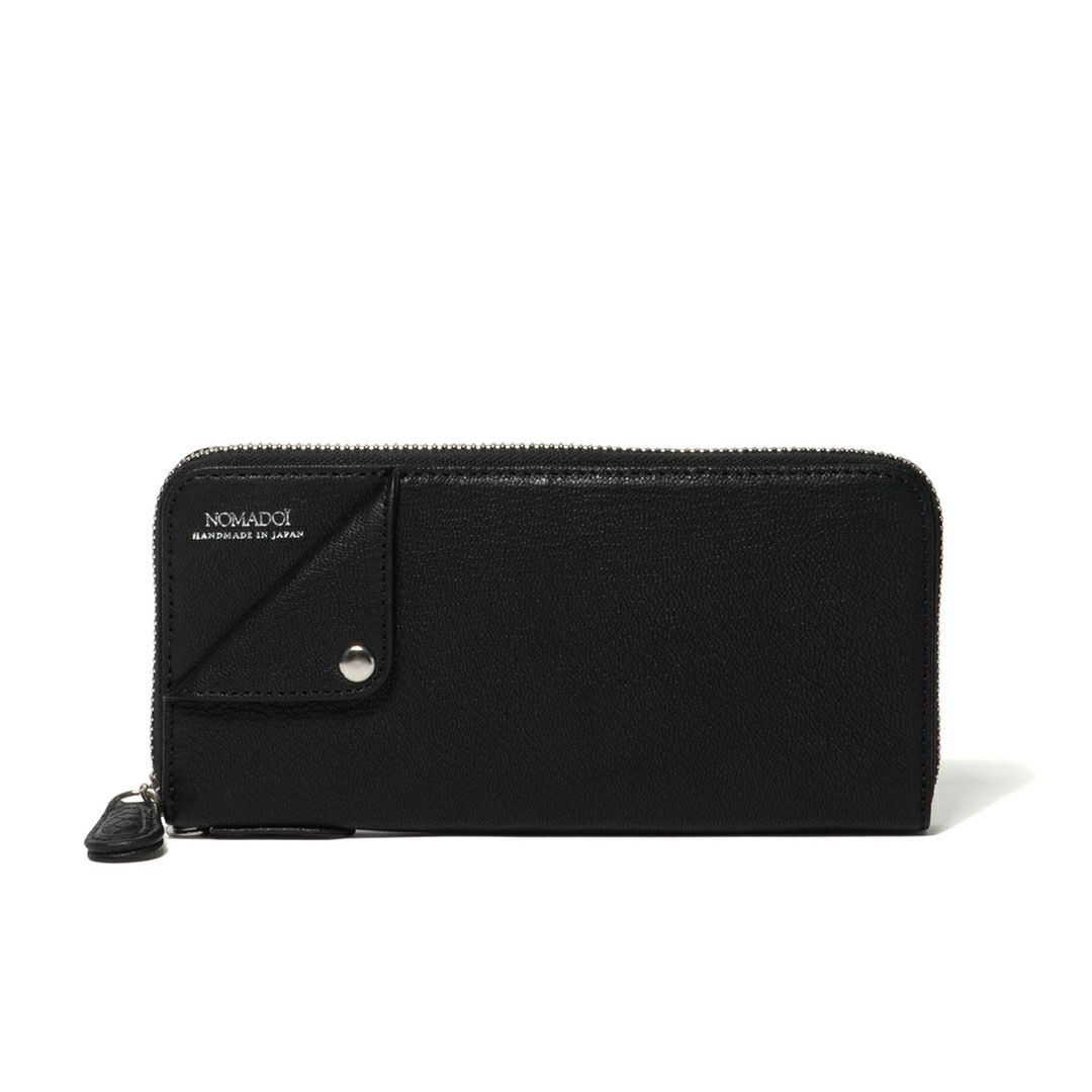 NOMADOI ライダース ラウンドファスナー長財布 ブラック