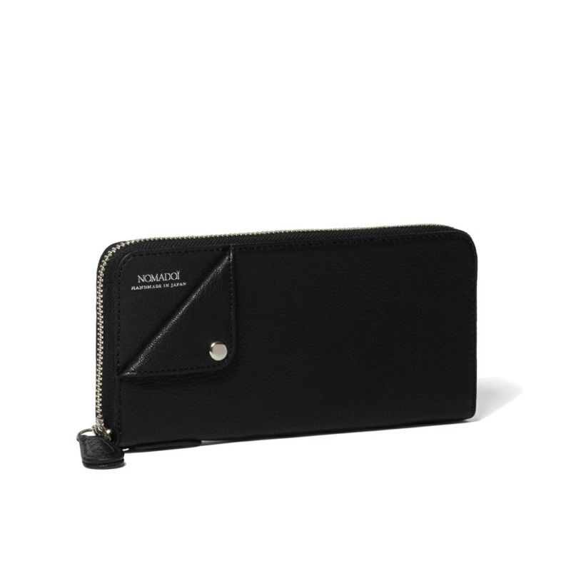 NOMADOI ライダース ラウンドファスナー長財布 ブラック