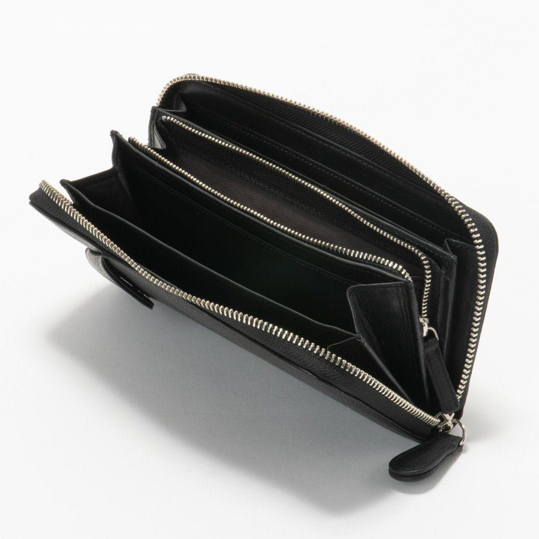 NOMADOI ライダース ラウンドファスナー長財布 ブラック