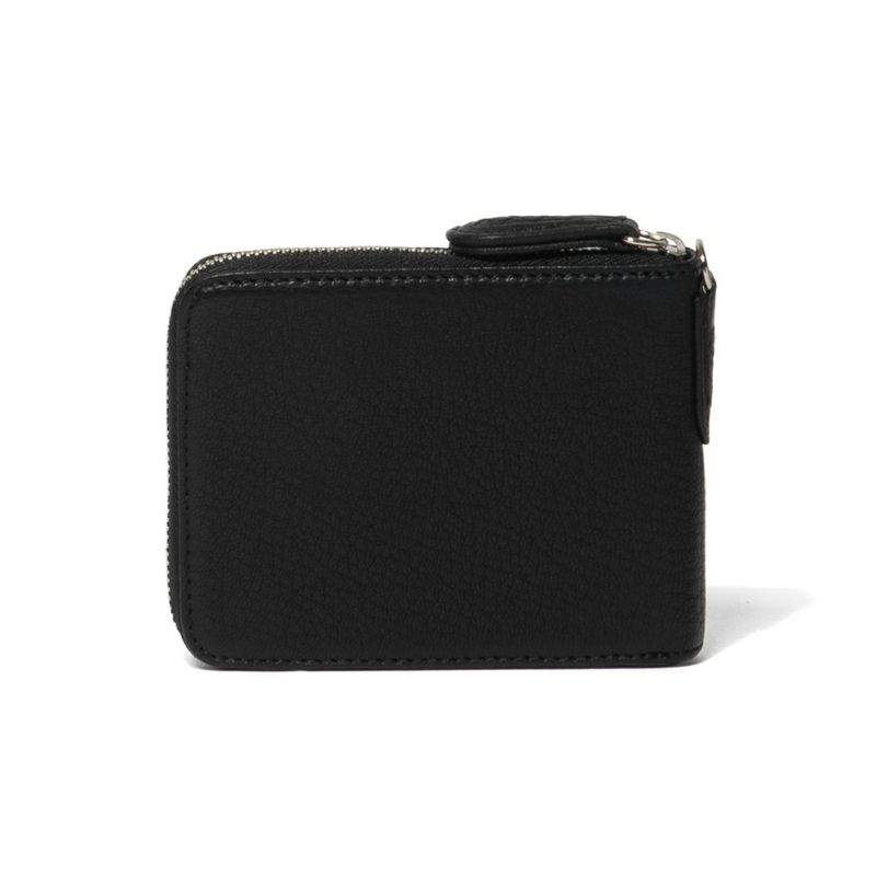 NOMADOI ライダース ラウンドファスナー折り財布 ブラック