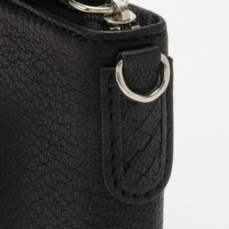 NOMADOI ライダース ラウンドファスナー折り財布 ブラック