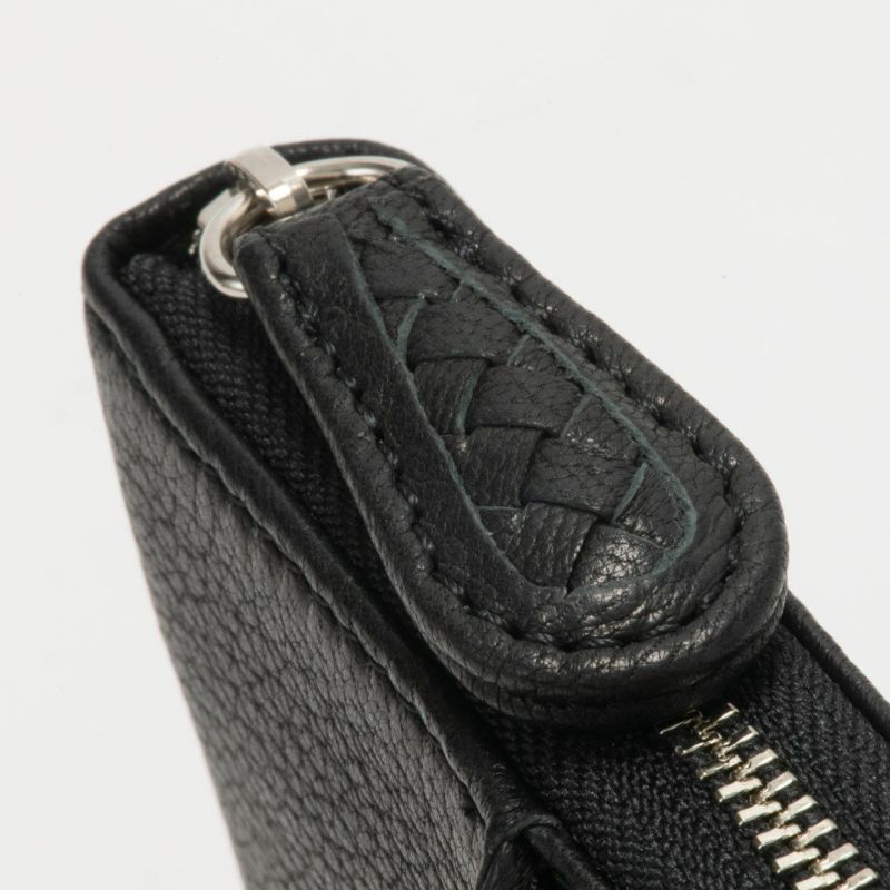 NOMADOI ライダース ラウンドファスナー折り財布 ブラック