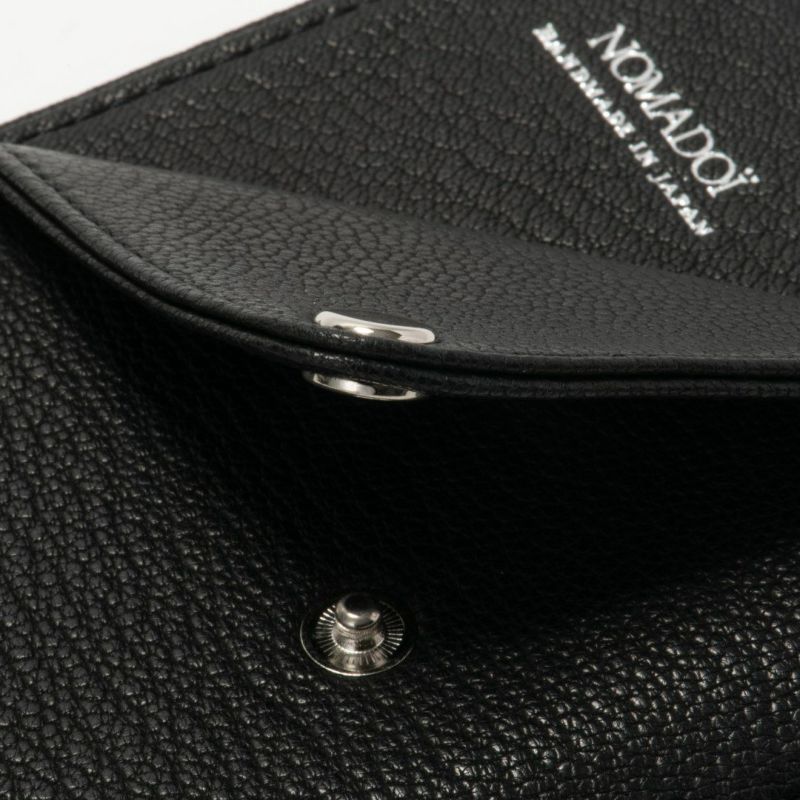 NOMADOI ライダース ミドルラウンドファスナー折り財布 ブラック