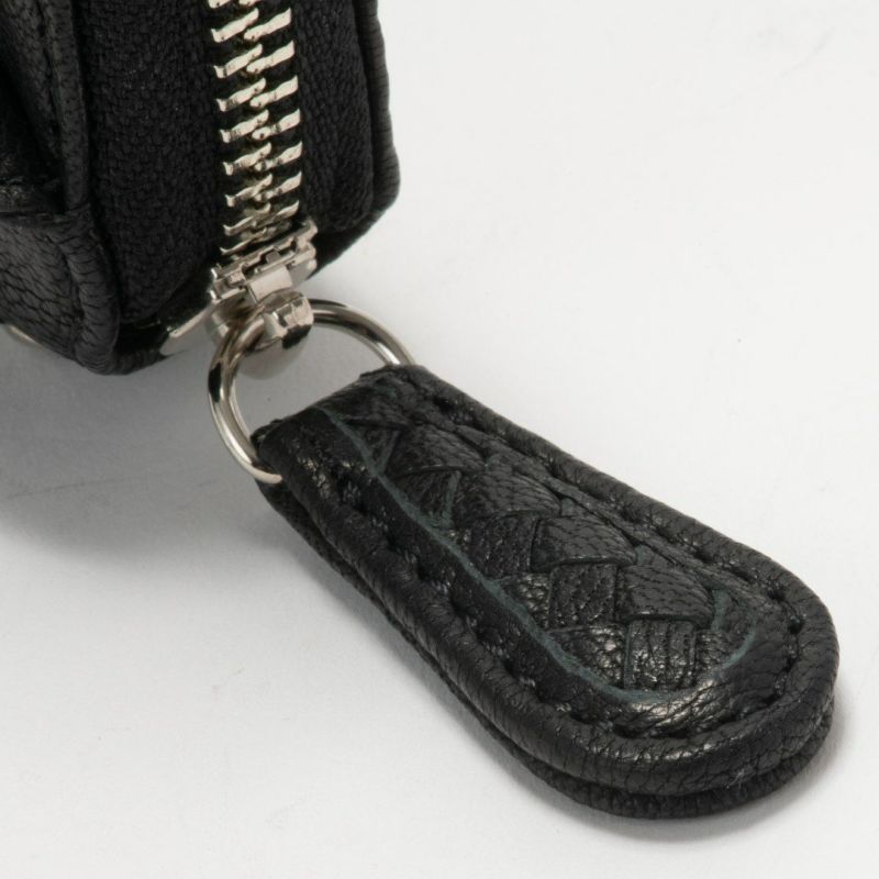 NOMADOI ライダース ミドルラウンドファスナー折り財布 ブラック