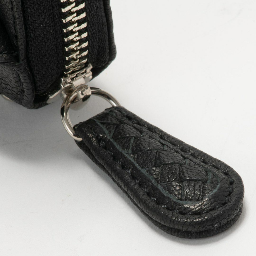 NOMADOI ライダース ミドルラウンドファスナー折り財布 ブラック