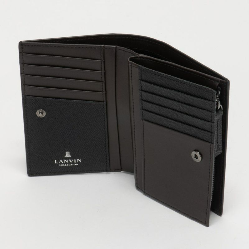 LANVIN COLLECTION couleur du vin 小銭入れ付き二つ折り財布(縦型)(2025年春夏限定カラー) ブラック