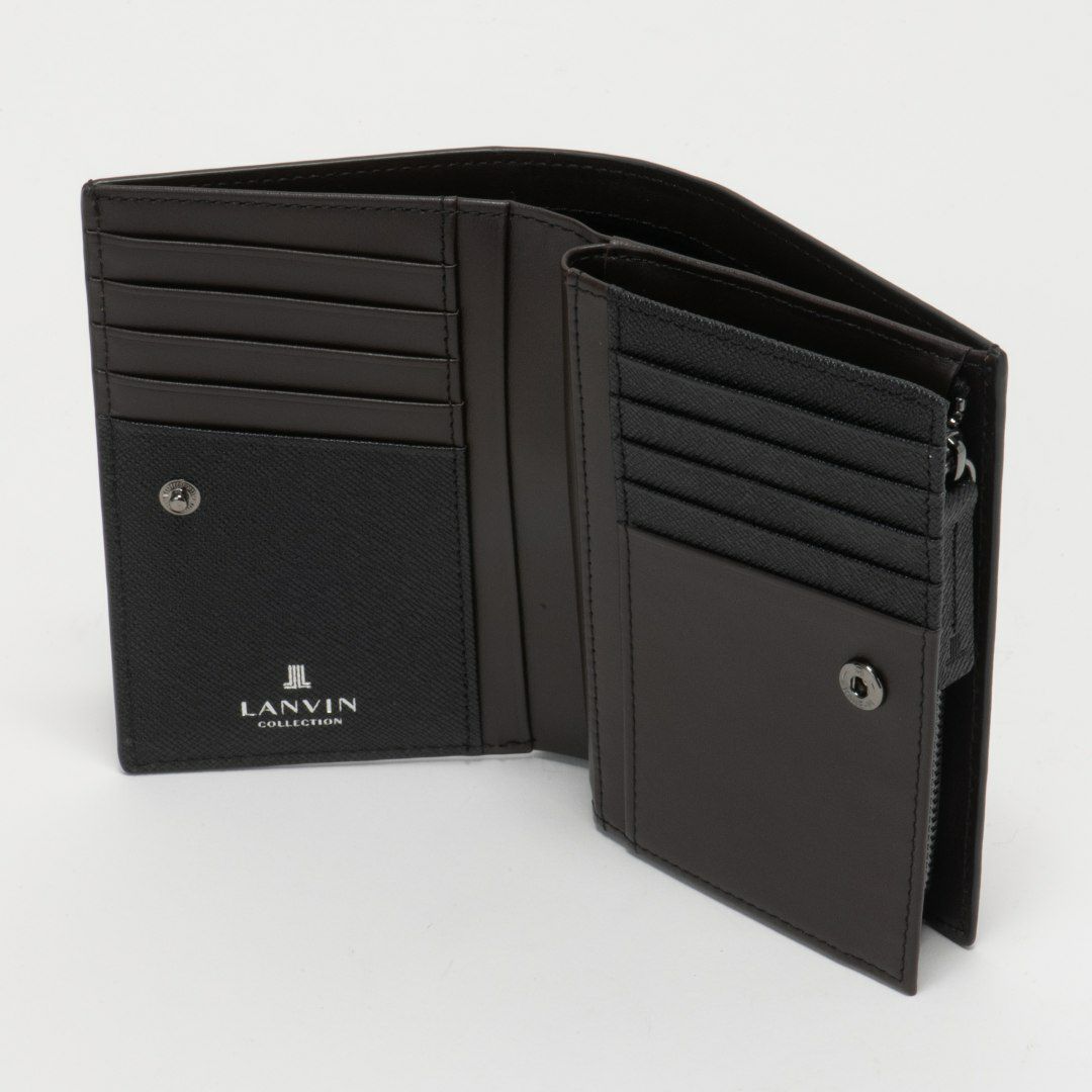 LANVIN COLLECTION couleur du vin 小銭入れ付き二つ折り財布(縦型)(2025年春夏限定カラー) ブラック