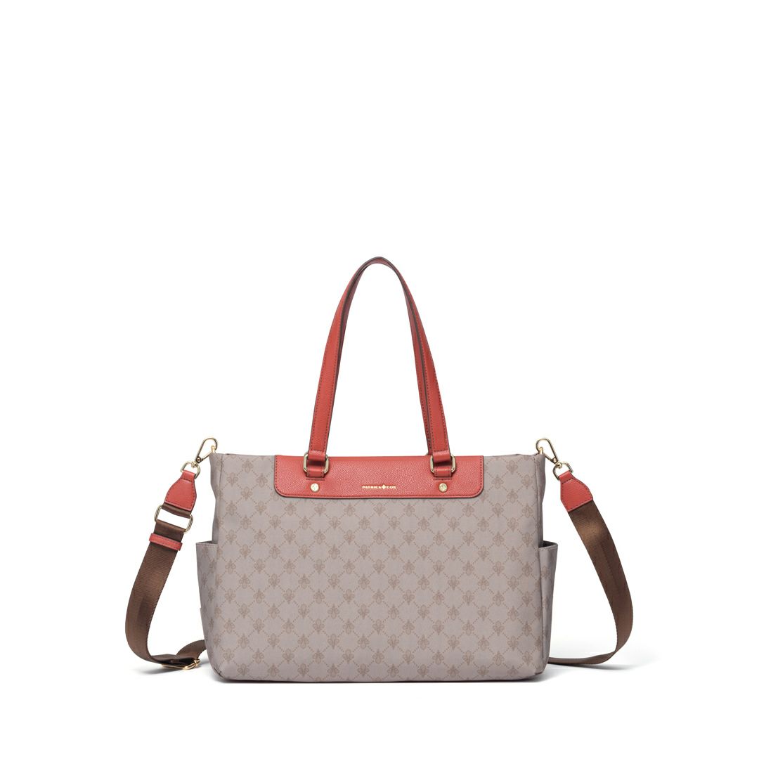 PATRICK COXリッチナイロン 2WAYトート ベージュ