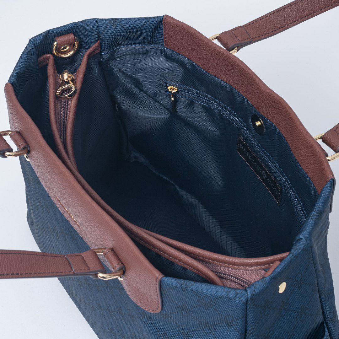 PATRICK COXリッチナイロン 2WAYトート ネイビー