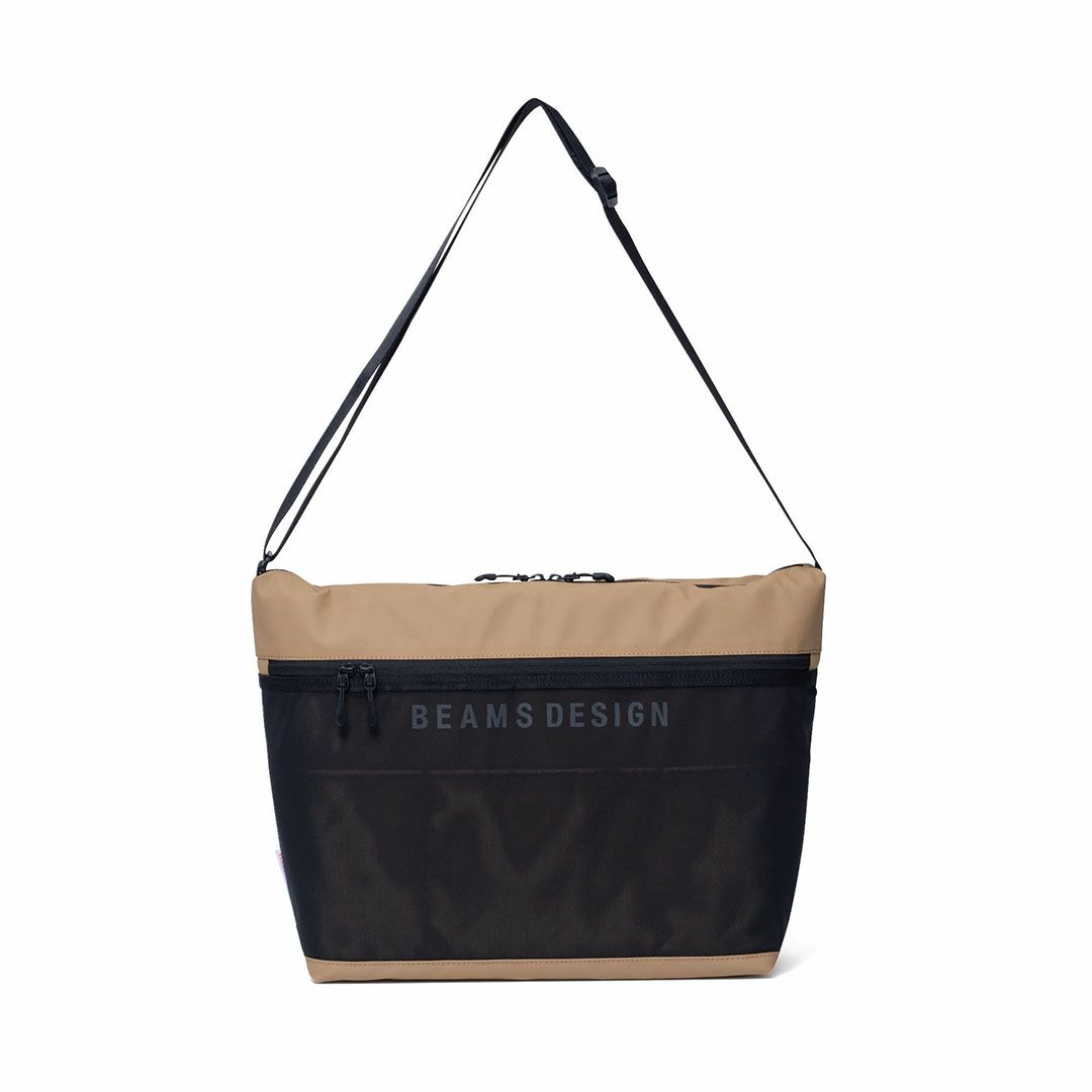 BEAMS DESIGN ELASTIC MESH ショルダーバッグ【BMMH0BSA】 サンドベージュ