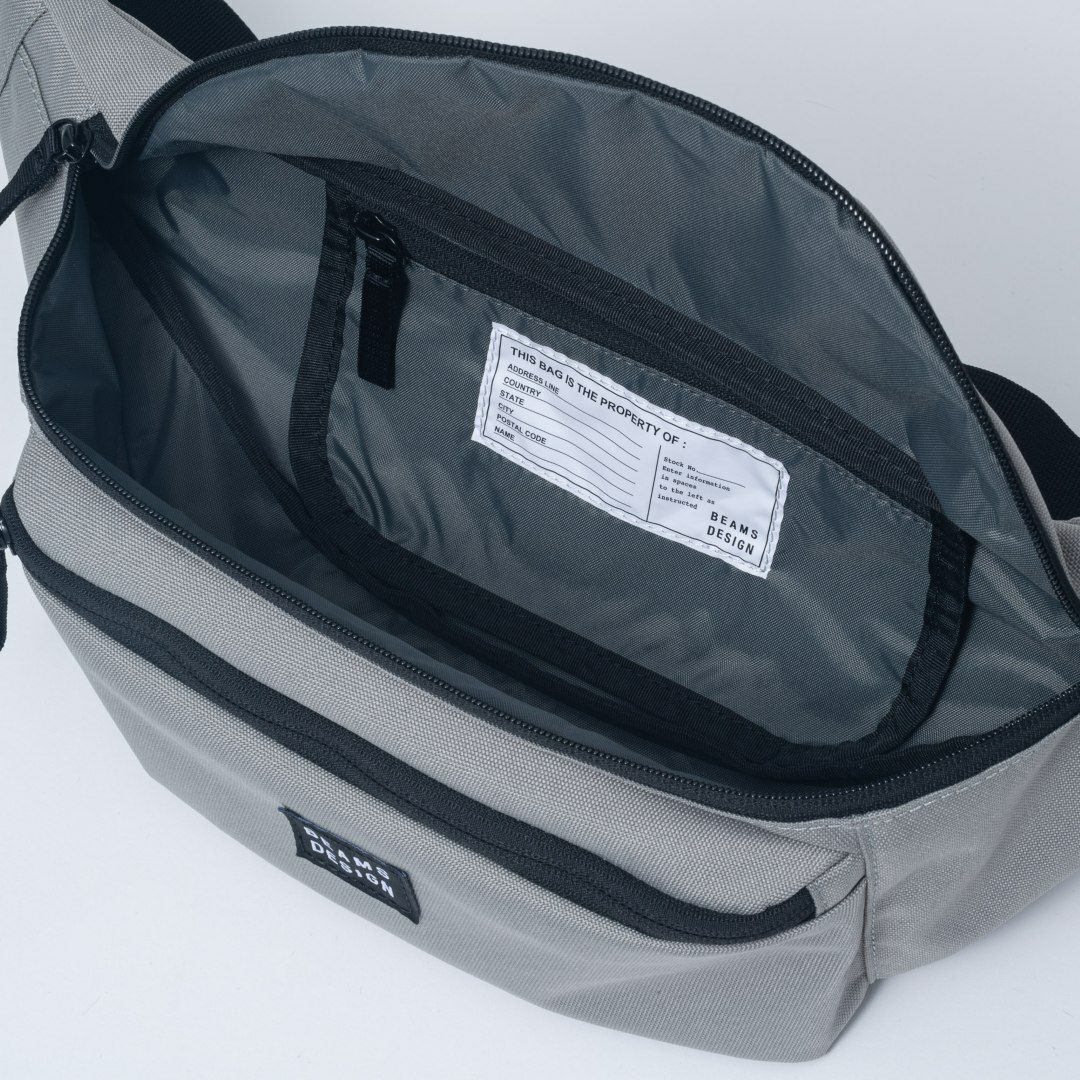 BEAMS DESIGN Every One 横型ボディバッグ グレー