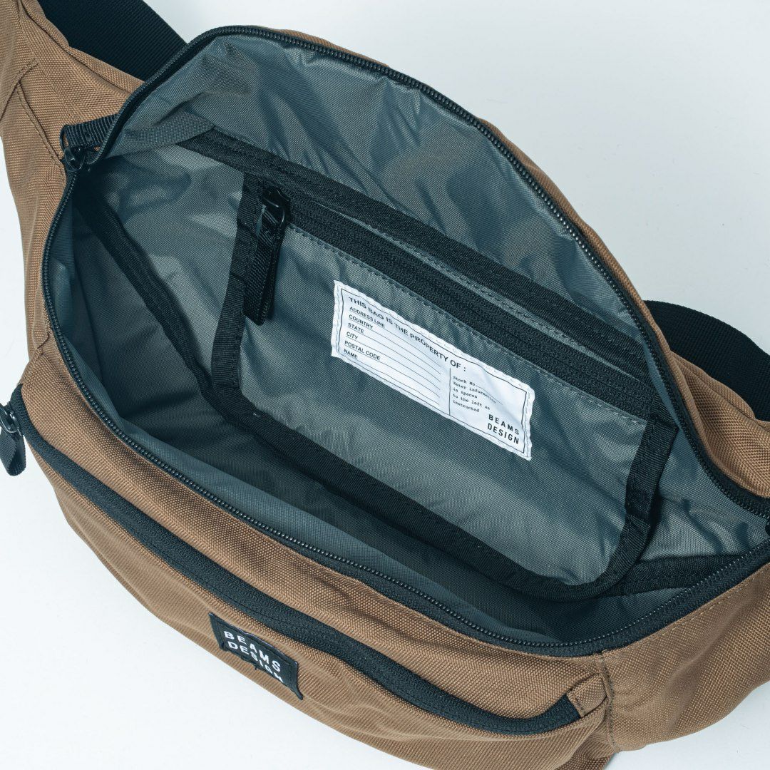 BEAMS DESIGN Every One 横型ボディバッグ ブラウン