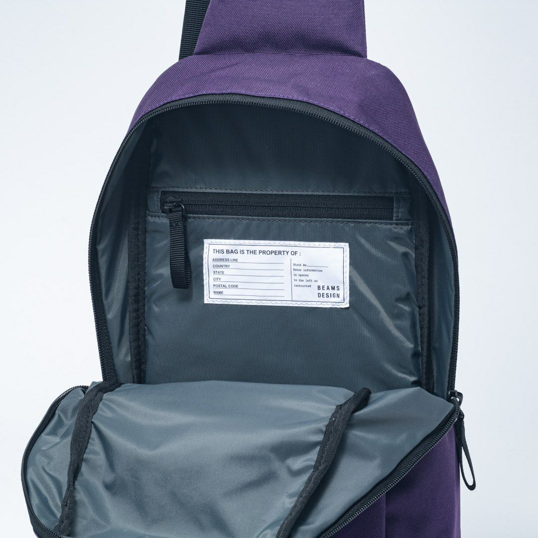 BEAMS DESIGN Every One 縦型ボディバッグ パープル