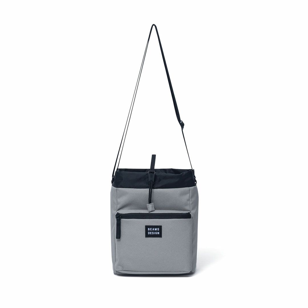 BEAMS DESIGN Every One 巾着型ショルダーバッグ グレー