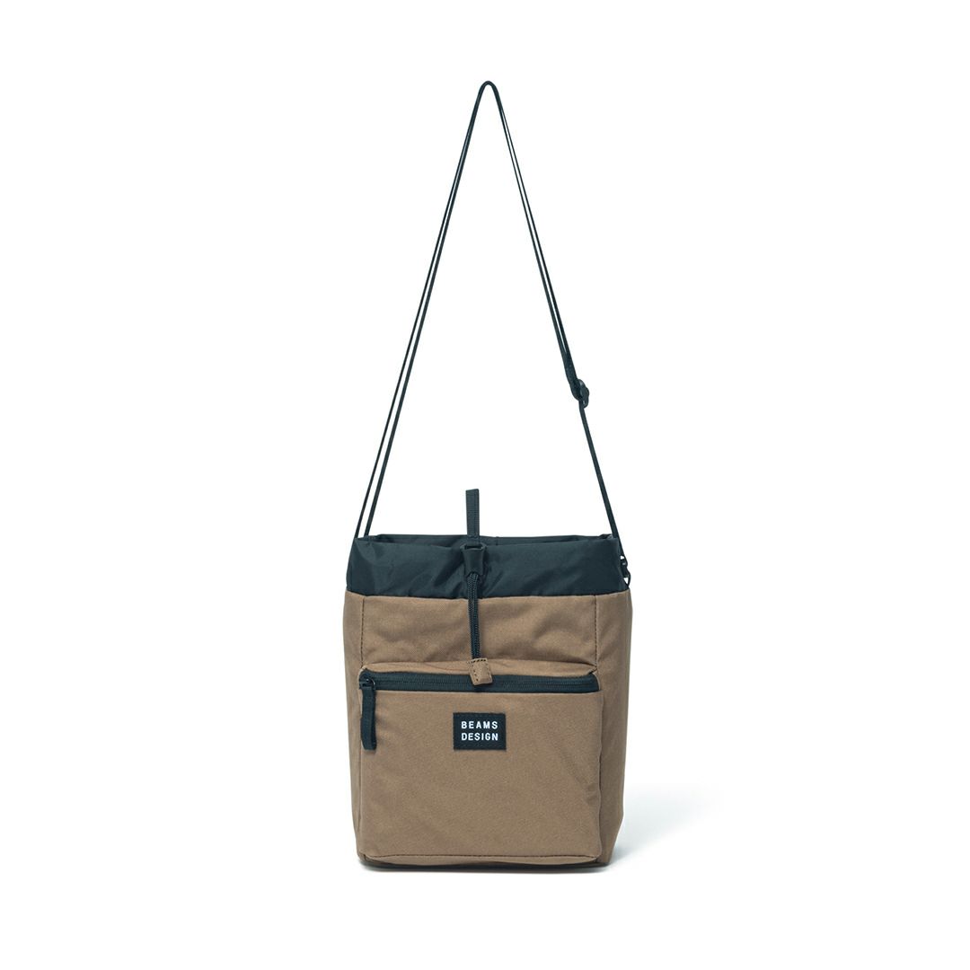 BEAMS DESIGN Every One 巾着型ショルダーバッグ ブラウン