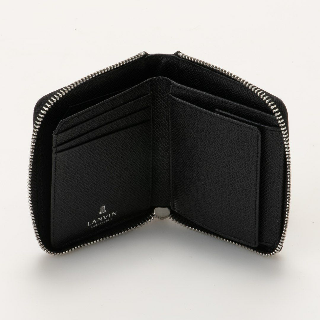  LANVIN COLLECTION RHEIN ラウンドファスナー折り財布 ネイビー
