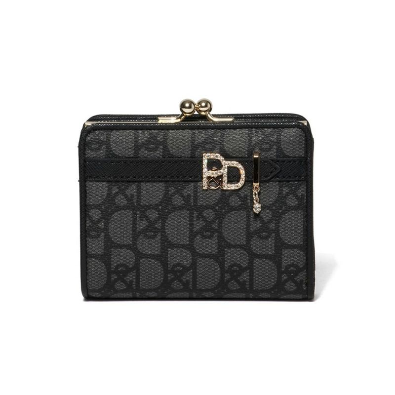 美品 ピンキー＆ダイアン パドロック L字ファスナー折り財布 ブラック PINKY&DIANNE パドロック 口金折り財布 商品｜THE BAGMANIA