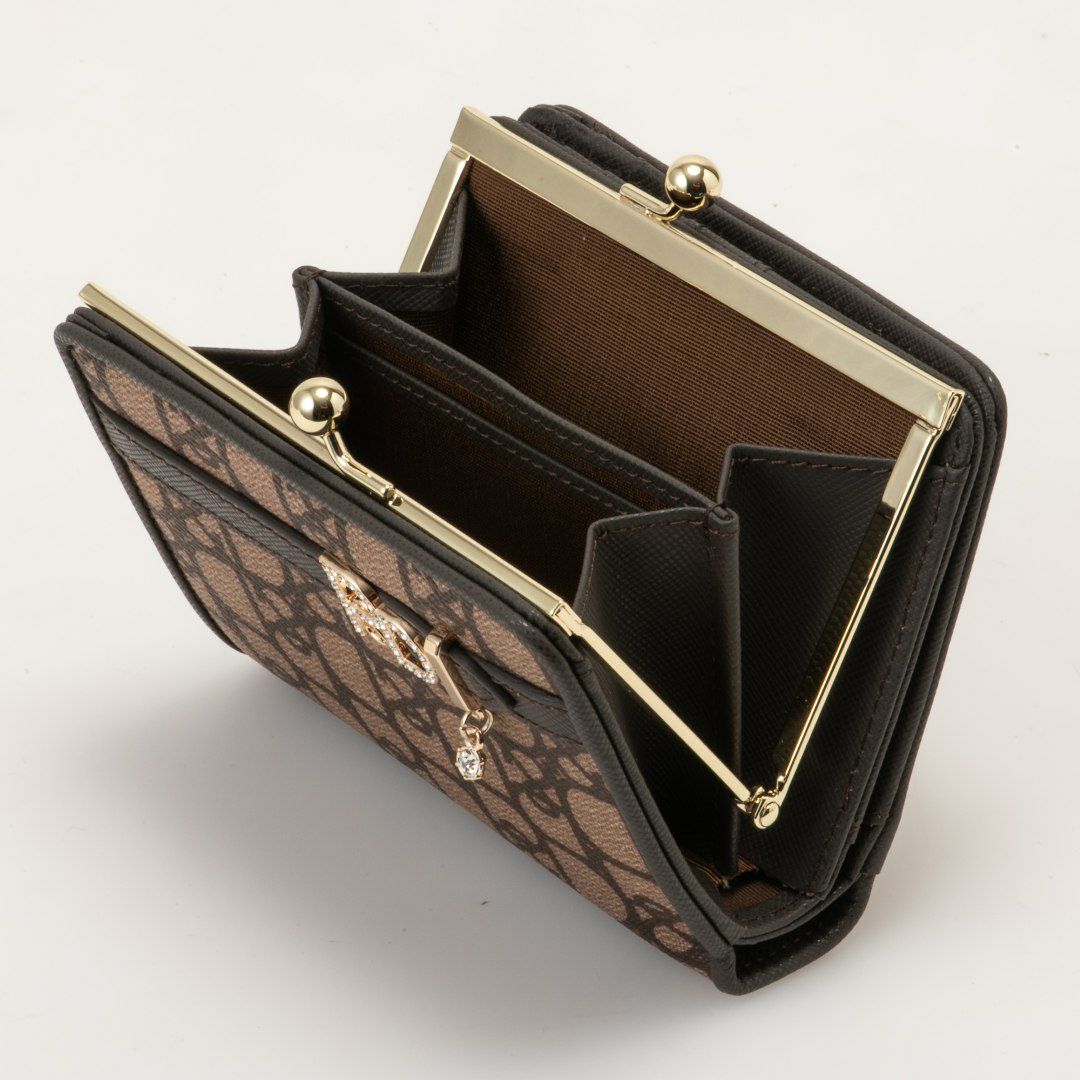 PINKY&DIANNEパドロック 口金折り財布 チョコ