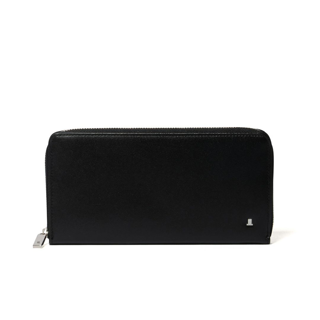 LANVIN COLLECTIONFLOWER PRINT ラウンドファスナー長財布 ブラック