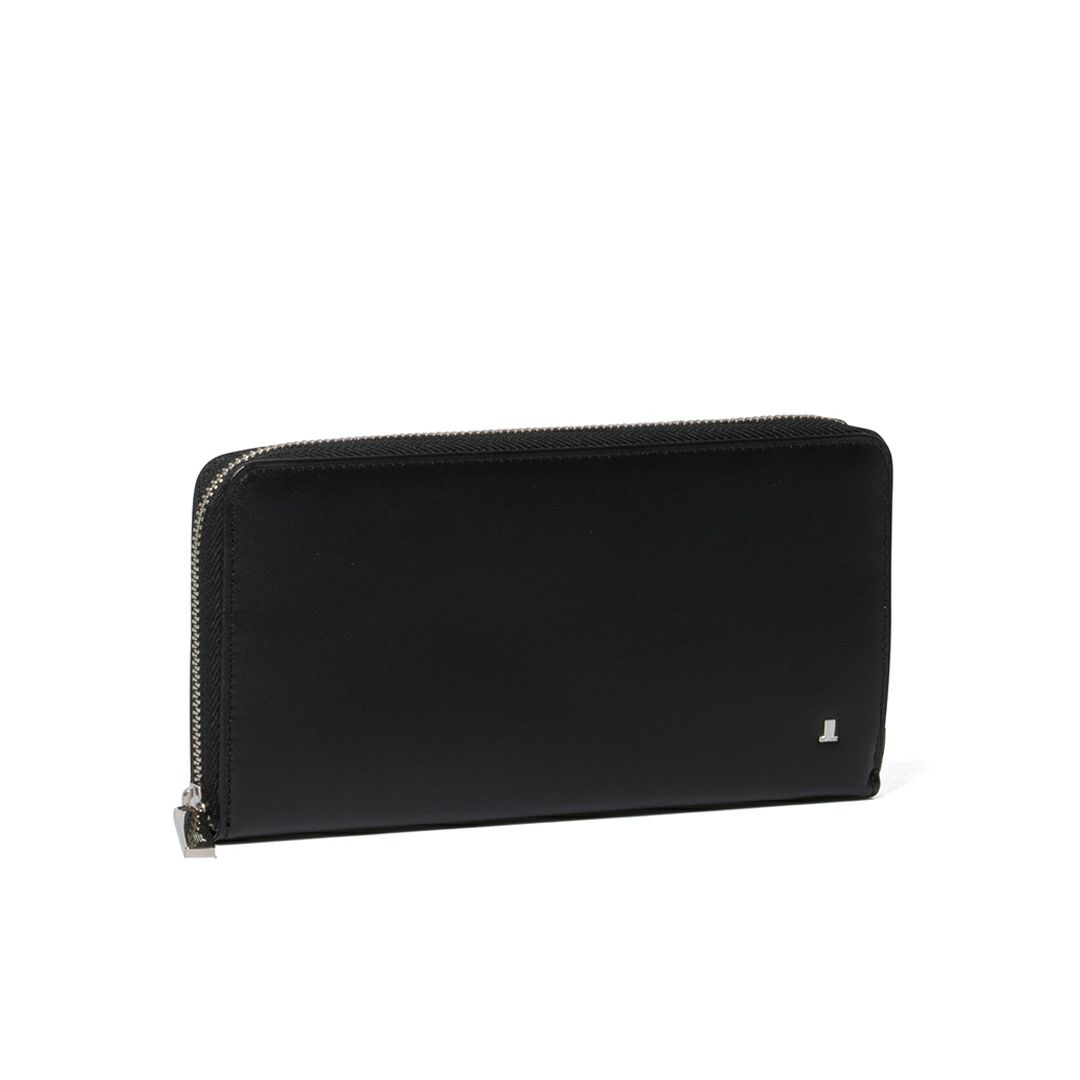 LANVIN COLLECTIONFLOWER PRINT ラウンドファスナー長財布 ブラック