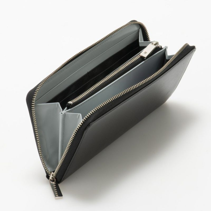 LANVIN COLLECTIONFLOWER PRINT ラウンドファスナー長財布 ブラック