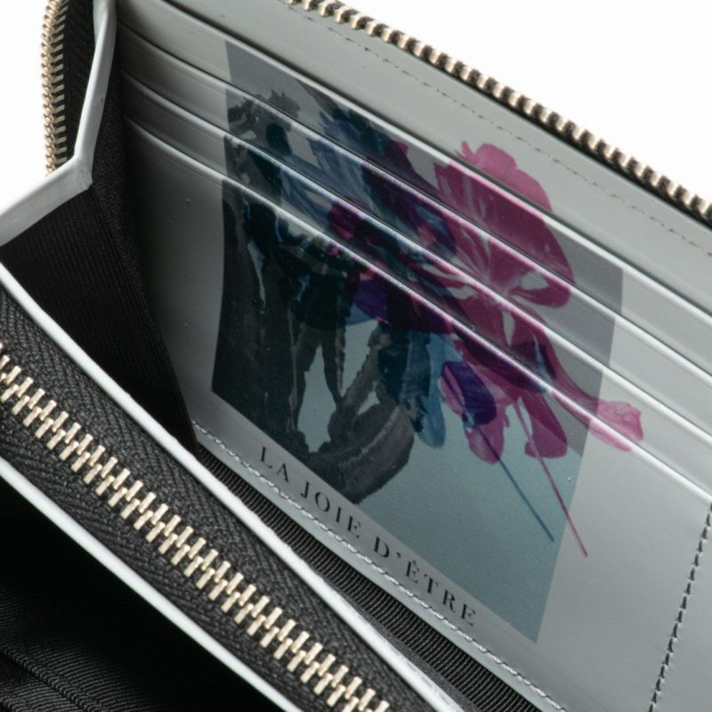 LANVIN COLLECTIONFLOWER PRINT ラウンドファスナー長財布 ブラック