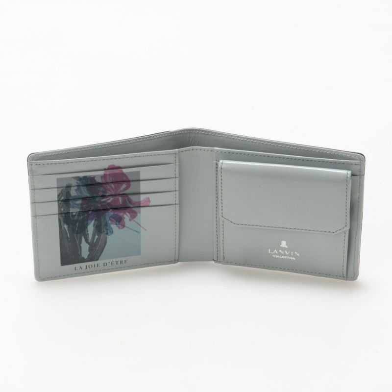 LANVIN COLLECTIONFLOWER PRINT 二つ折り財布 ブラック