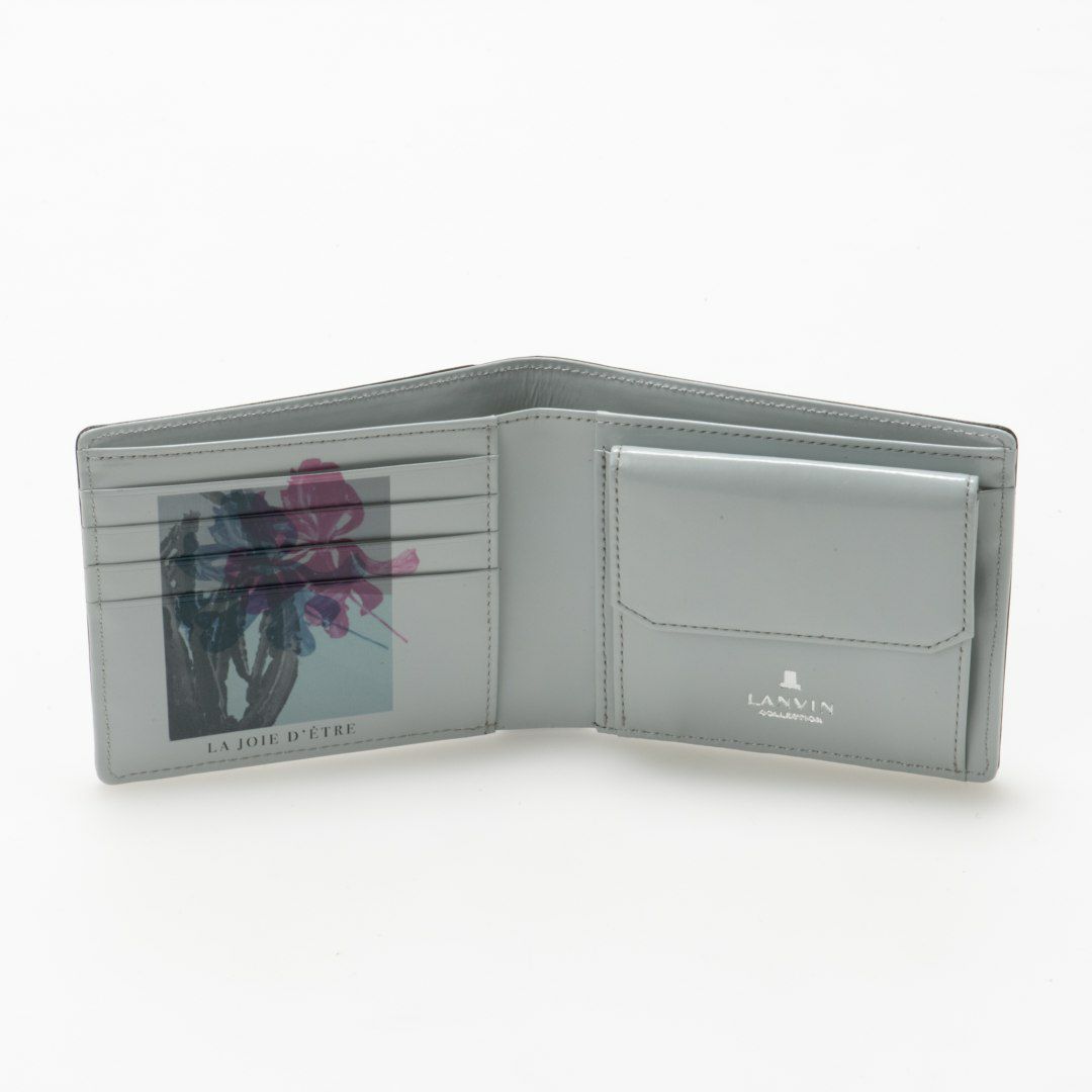 LANVIN COLLECTIONFLOWER PRINT 二つ折り財布 ブラック