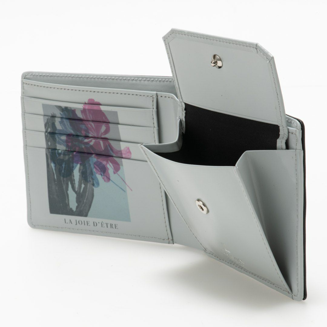 LANVIN COLLECTIONFLOWER PRINT 二つ折り財布 ブラック