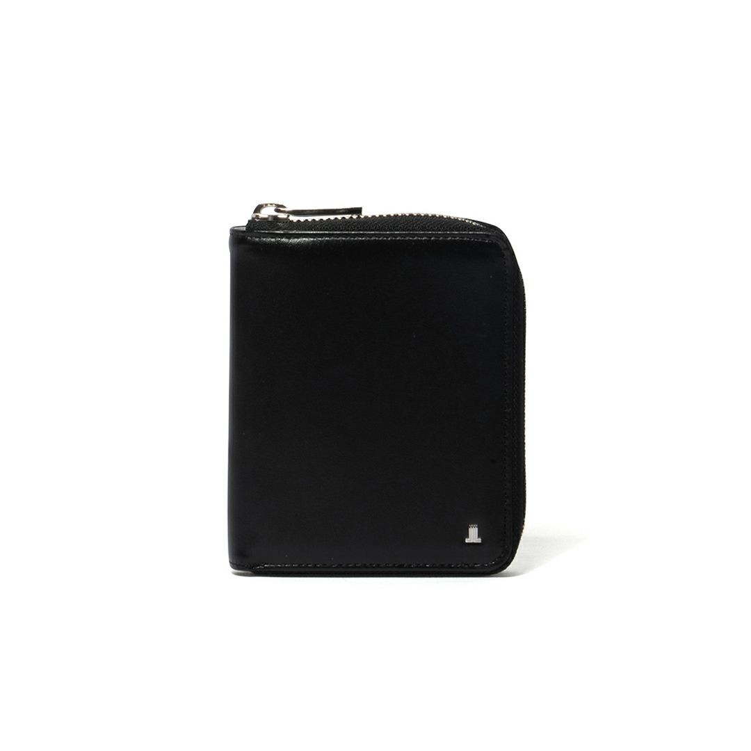 LANVIN COLLECTIONFLOWER PRINT ラウンドファスナー折り財布 ブラック