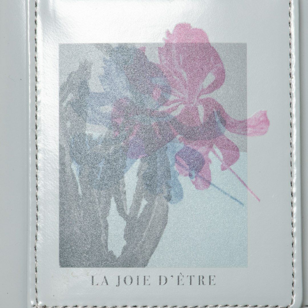 LANVIN COLLECTIONFLOWER PRINT ラウンドファスナー折り財布 ブラック