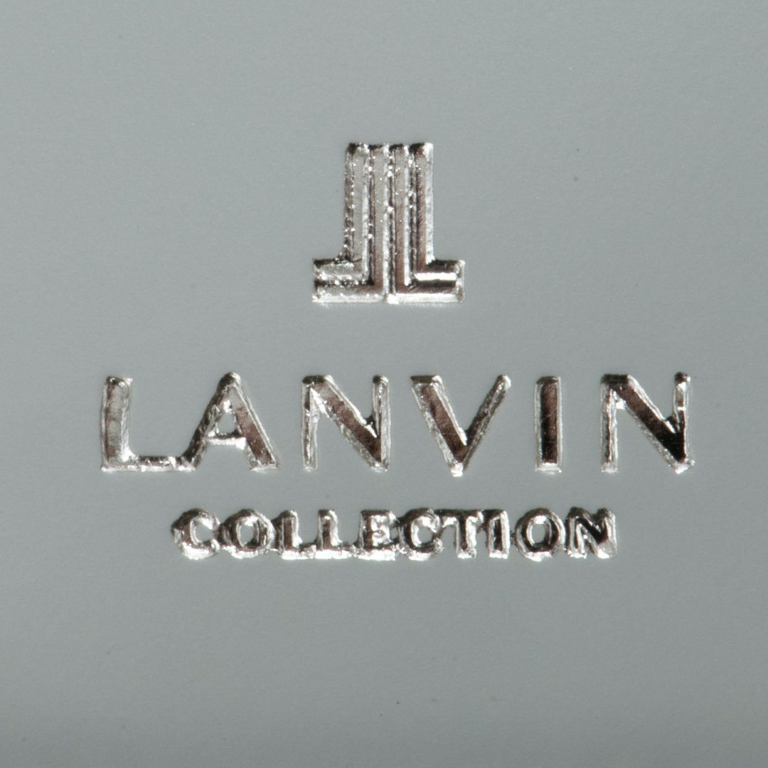 LANVIN COLLECTIONFLOWER PRINT ラウンドファスナー折り財布 ブラック