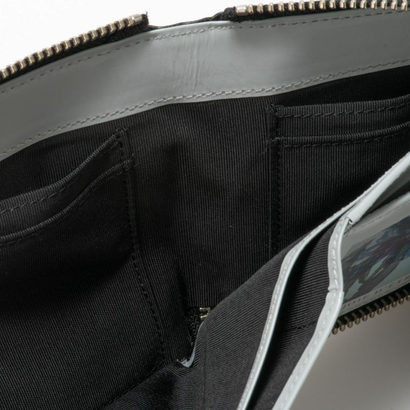 LANVIN COLLECTIONFLOWER PRINT ラウンドファスナー折り財布 ブラック