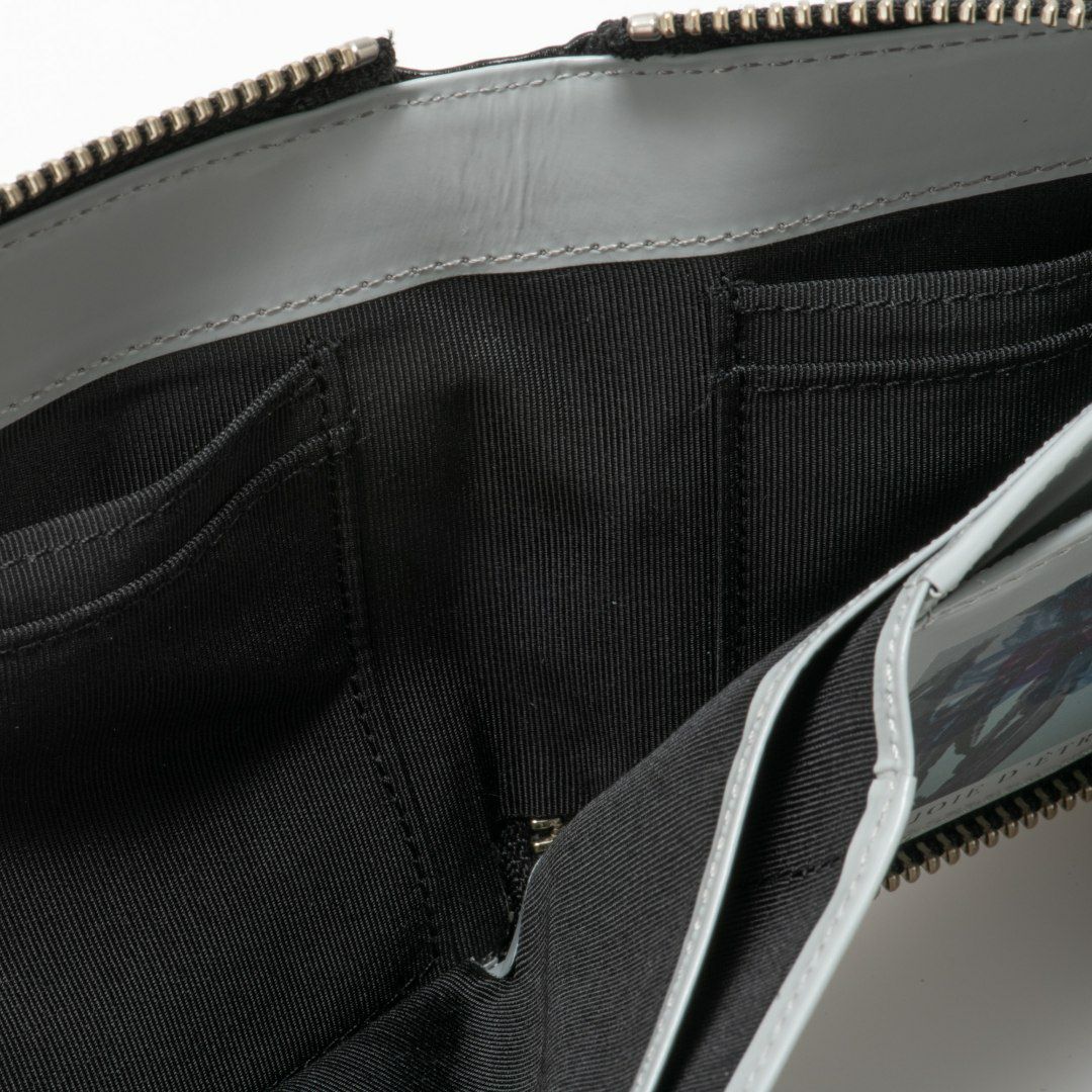 LANVIN COLLECTIONFLOWER PRINT ラウンドファスナー折り財布 ブラック