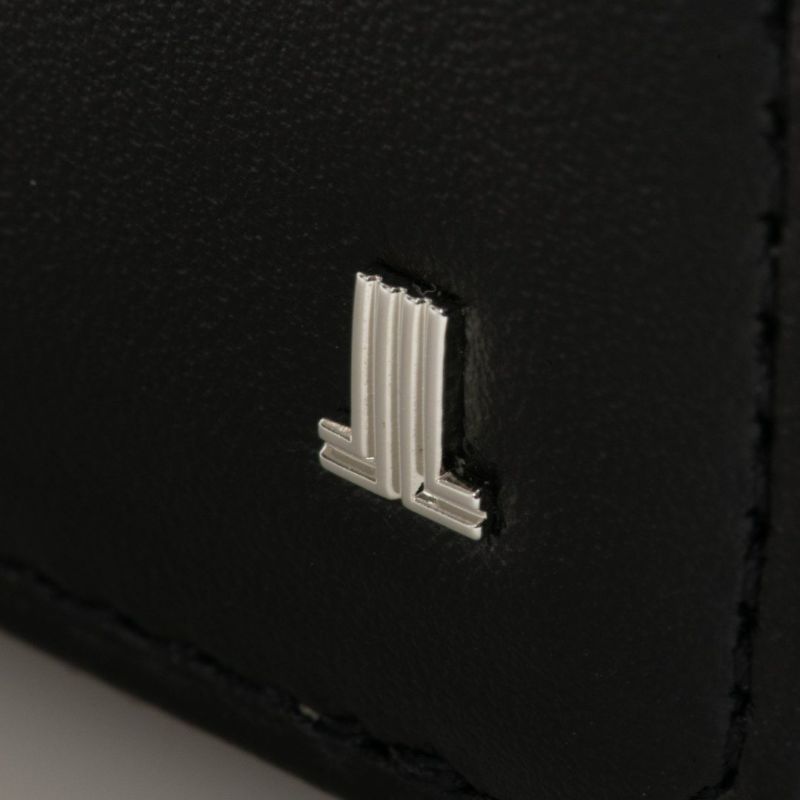 LANVIN COLLECTIONFLOWER PRINT ラウンドファスナー折り財布 ブラック