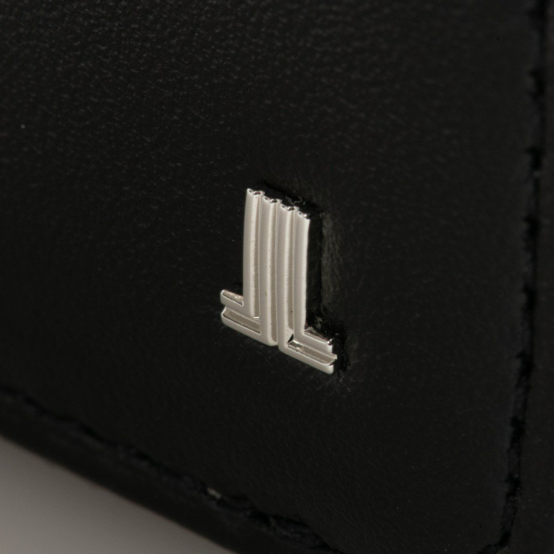 LANVIN COLLECTIONFLOWER PRINT ラウンドファスナー折り財布 ブラック