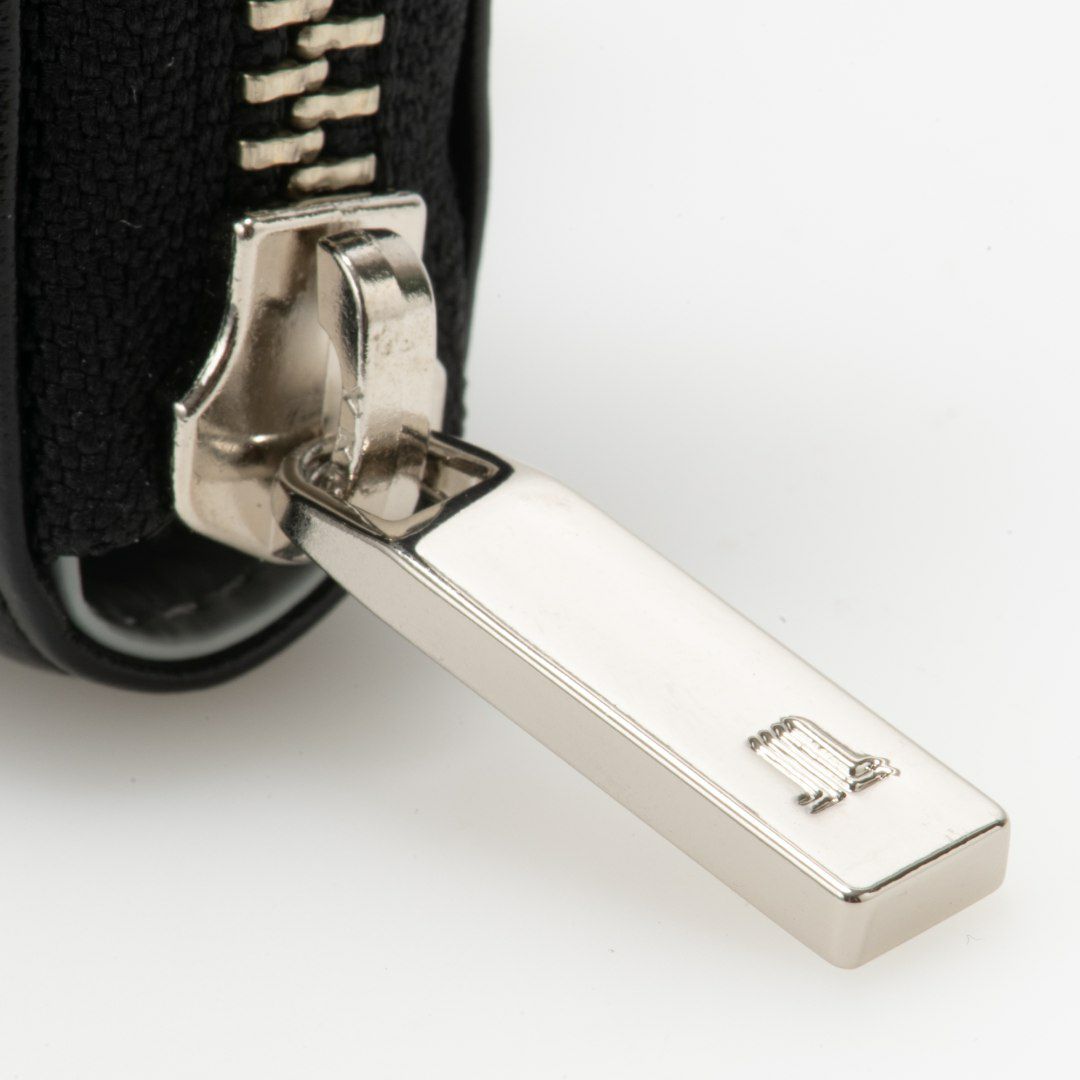 LANVIN COLLECTIONFLOWER PRINT ラウンドファスナー折り財布 ブラック