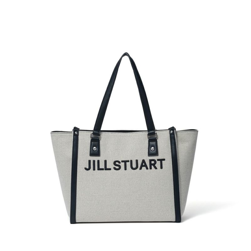 JILL STUART パネル トート ホワイト×ブラック