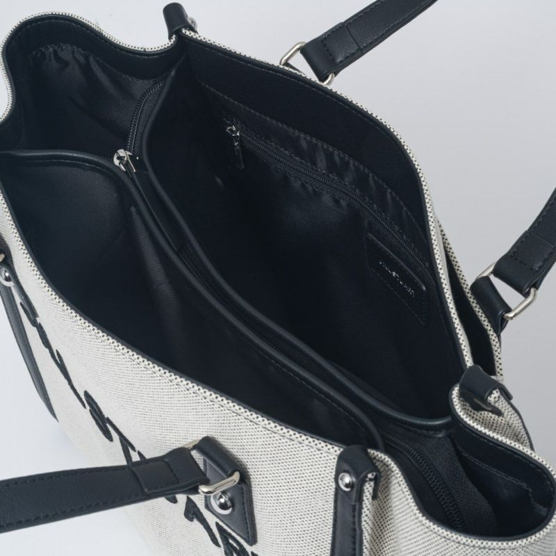 JILL STUART パネル トート ホワイト×ブラック