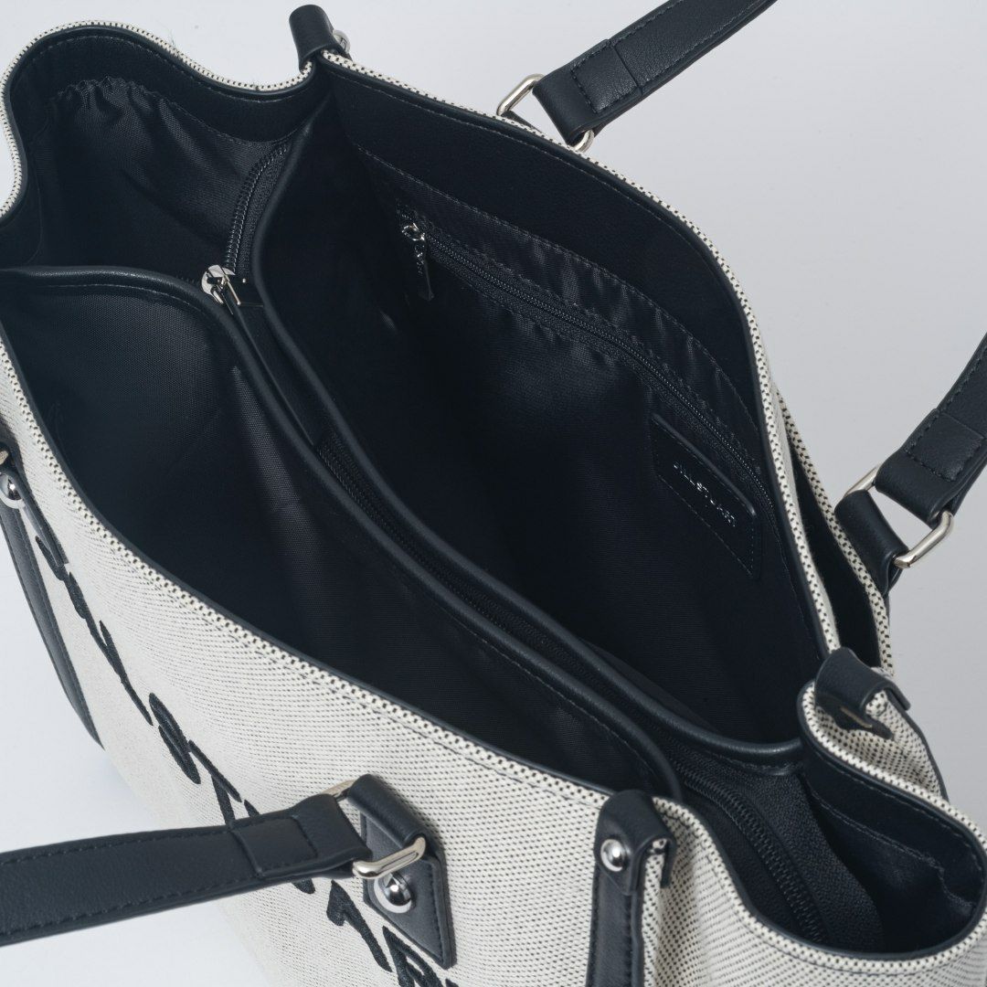 JILL STUART パネル トート ホワイト×ブラック