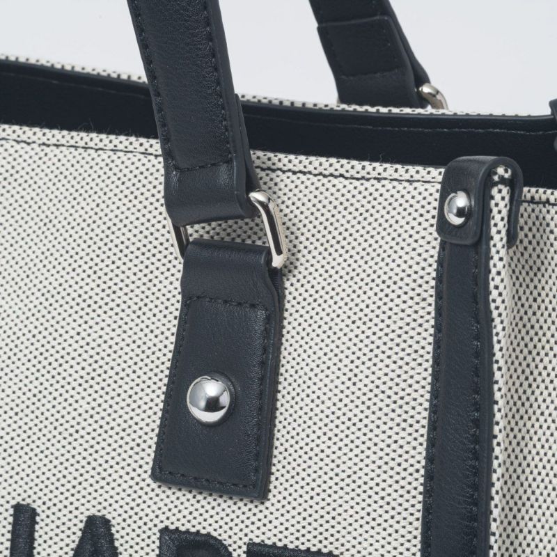 JILL STUART パネル トート ホワイト×ブラック