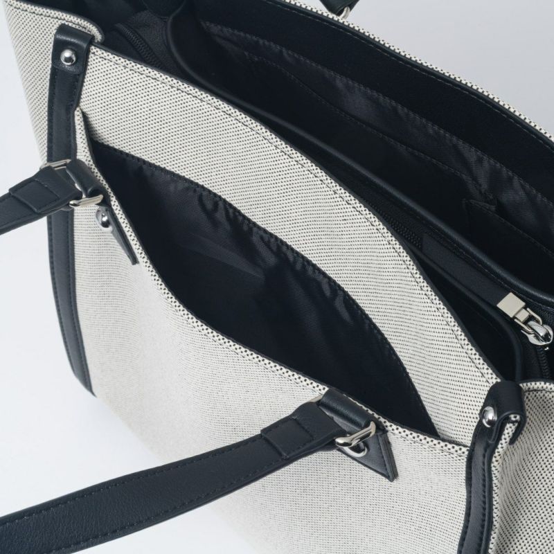 JILL STUART パネル トート ホワイト×ブラック