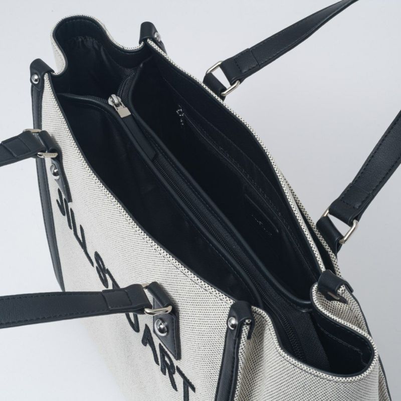 JILL STUART パネル トート ホワイト×ブラック