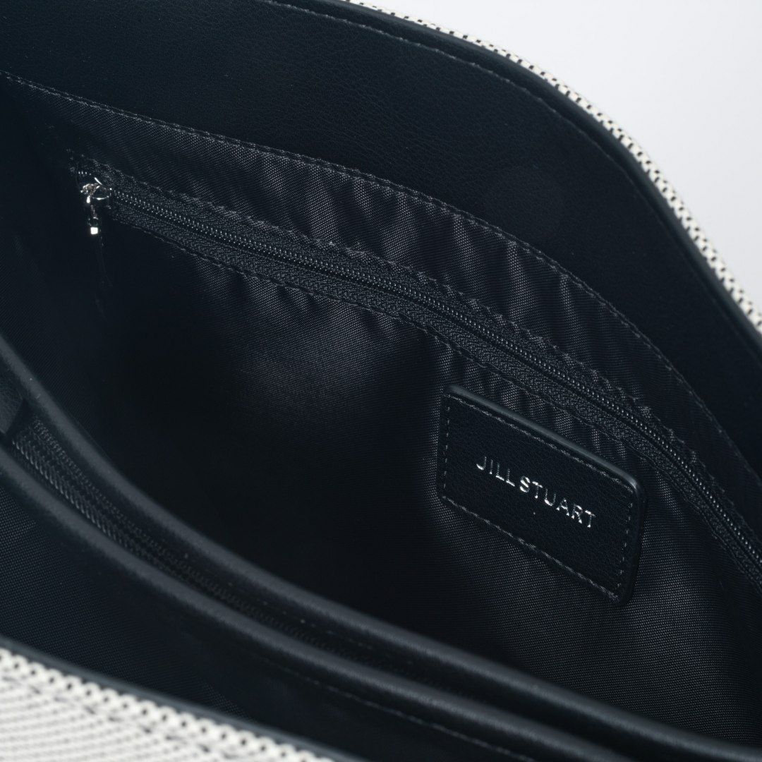 JILL STUART パネル トート ホワイト×ブラック