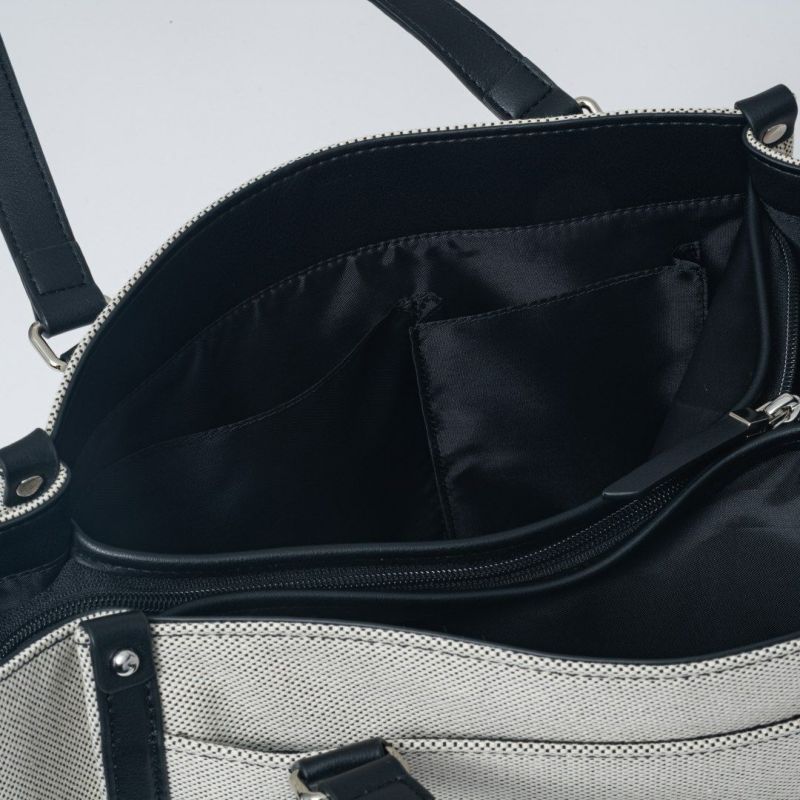 JILL STUART パネル トート ホワイト×ブラック