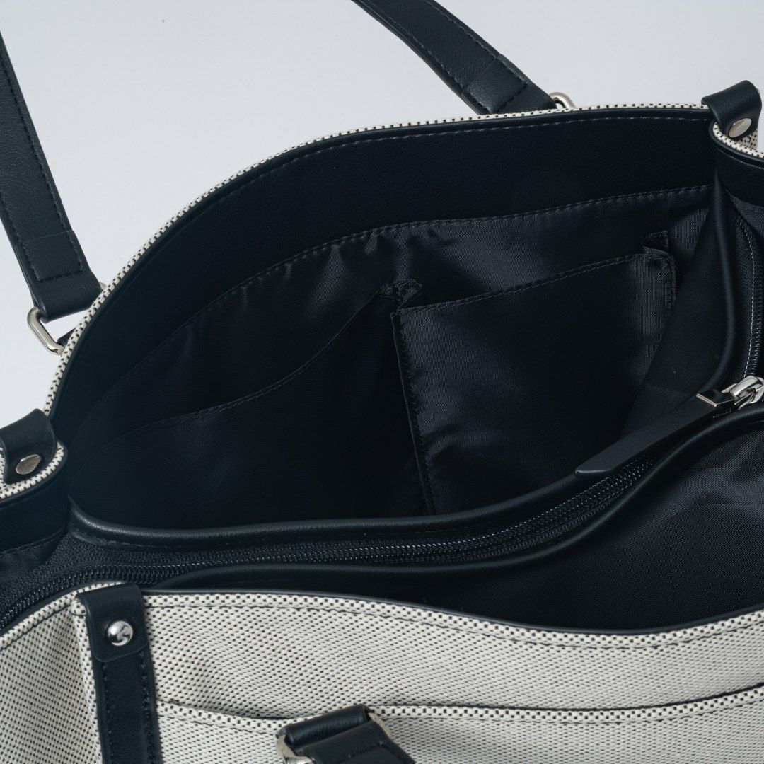 JILL STUART パネル トート ホワイト×ブラック