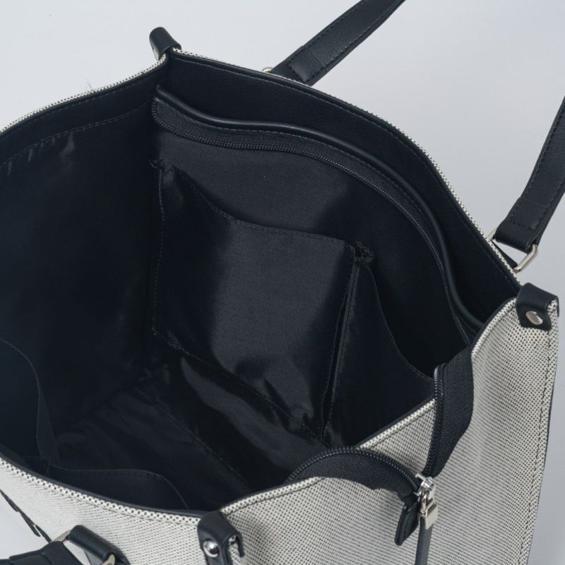 JILL STUART パネル トート ホワイト×ブラック