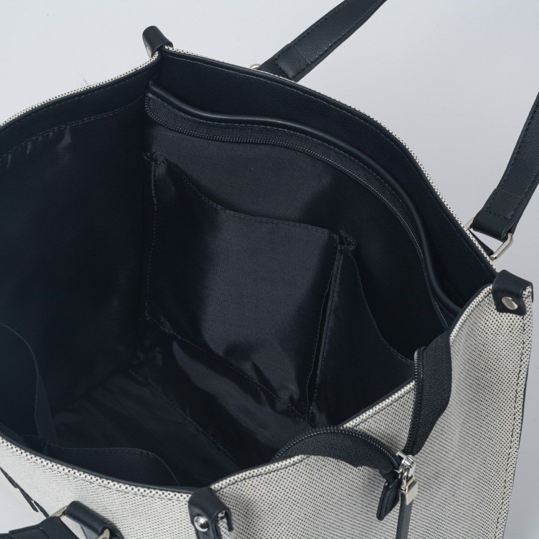 JILL STUART パネル トート ホワイト×ブラック